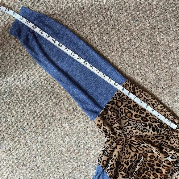 Amaryllis Leopard Print and Blue Top - Picture 3 of 6